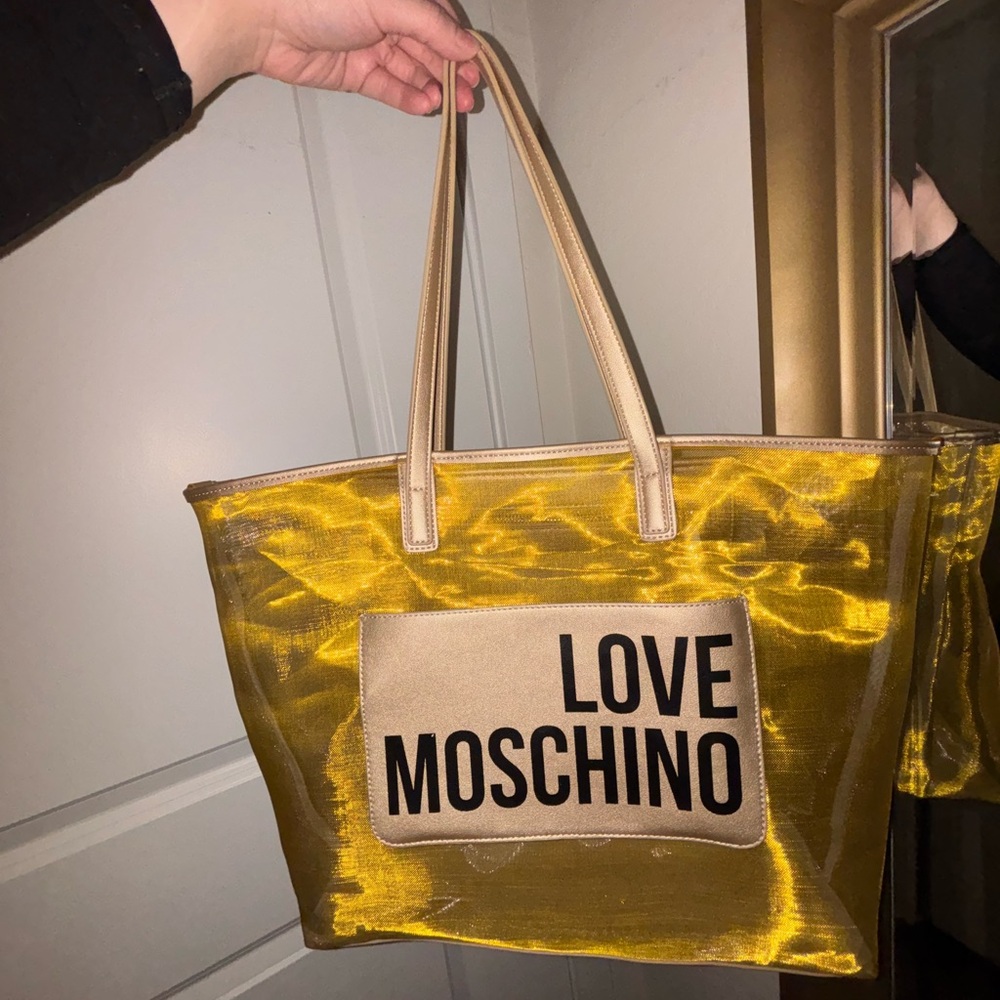 Love Moschino Gold Mesh tote bag